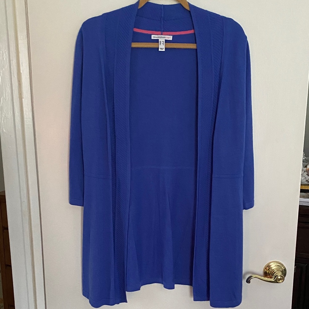 Isaac Mizrahi Cobalt Open-Front Cardigan
